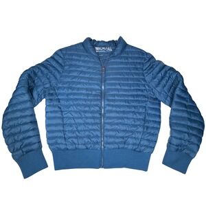 MICHAEL Michael Kors Packable Down Puffer Bomber Jacket Women's M Blue